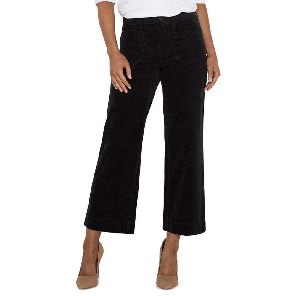 Liverpool Los Angeles‎ Women's Pants Size 14 32 Wide Leg Corduroy Crop Black